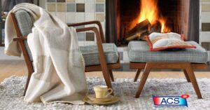 photo of cozy living room with fireplace